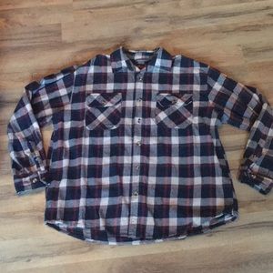 Navy & Red Flannel Button Down